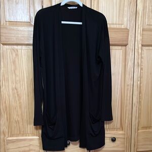 Black Open Front Cardigan